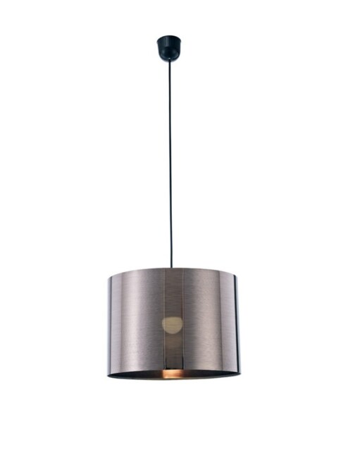 Dako Black Ceiling Pendant 1 Light E27 with 350 x 250mm Metallic Gun Metal Cylinder Shade - image 1