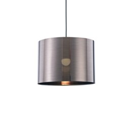 Dako Black Ceiling Pendant 1 Light E27 with 350 x 250mm Metallic Gun Metal Cylinder Shade - thumbnail 5