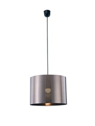 Dako Black Ceiling Pendant 1 Light E27 with 350 x 250mm Metallic Gun Metal Cylinder Shade - thumbnail 1