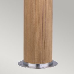 Poole 1 Light Outdoor Bollard Light Stainless Steel, Teak IP55, E27 - thumbnail 3