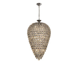 Coniston Acorn Pendant, 16 Light E14, Polished Chrome/Crystal, Item Weight: 40.60kg - thumbnail 1
