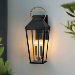 Hinkley Dawson Outdoor Wall Lantern Traditional Black, Burnished Bronze accent IP44 2x E14 - thumbnail 2