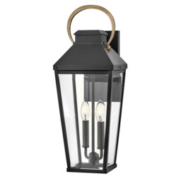 Hinkley Dawson Outdoor Wall Lantern Traditional Black, Burnished Bronze accent IP44 2x E14 - thumbnail 1