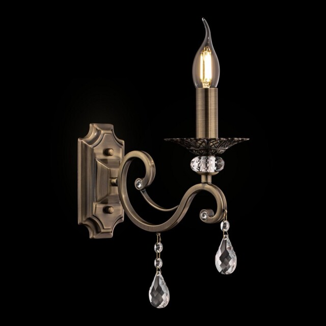 Grace Wall Candle Lamp Brass & Crystal, 1 Light, E14 - image 1