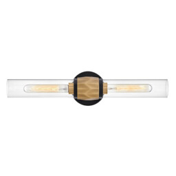 Hinkley Ellison Bathroom Wall Lamp Contemporary Black, Heritage Brass IP44 2x E27