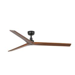 Klim Large Ceiling Fan Black, Walnut Blades