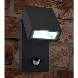 Morti Integrated LED PIR 1 Light Outdoor Wall Light Textured Dark Matt Anthracite, Glass IP44 - thumbnail 2