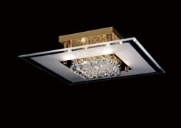 Delmar Flush Square 6 Light French Gold, Glass, Crystal - thumbnail 2