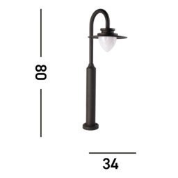 Texas 800mm 8W 3000k Bollard, Graphite - thumbnail 3