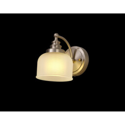 DeRuyter Switched Wall Lamp E27 Satin Nickel, Frosted Glass - thumbnail 3