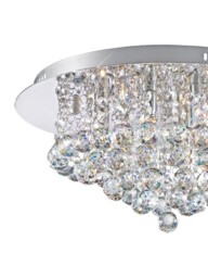 Dahlia Flush Ceiling, 450mm Round, 6 Light G9 Polished Chrome, Crystal - thumbnail 5