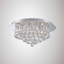Dahlia Flush Ceiling, 450mm Round, 6 Light G9 Polished Chrome, Crystal - thumbnail 2
