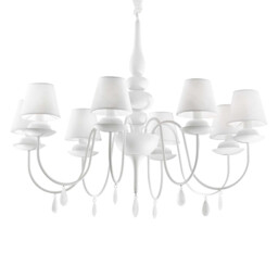 Blanche  8 Light Multi Arm Chandelier White Finish, E14