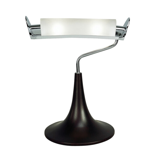Zira Table Lamp 2 Light G9, Polished Chrome/Frosted White Glass/Wenge - image 1