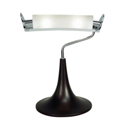 Zira Table Lamp 2 Light G9, Polished Chrome/Frosted White Glass/Wenge