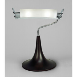 Zira Table Lamp 2 Light G9, Polished Chrome/Frosted White Glass/Wenge - thumbnail 2