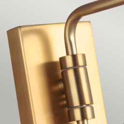 Joan 1 Light Dome Wall Light, Matt White, Burnished Brass, E27 - thumbnail 5