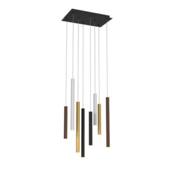 Cala Rectangle 8 Light Pendant, 48W LED, 3000K, 3360lm, Sand White/Sand Black/Gold/Rust Brown, 3yrs Warranty - thumbnail 1