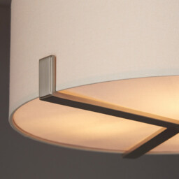 Hayfield Multi Arm Pendant Light Satin Nickel Plate, Slate Grey Fabric - thumbnail 5