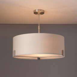 Hayfield Multi Arm Pendant Light Satin Nickel Plate, Slate Grey Fabric - thumbnail 2