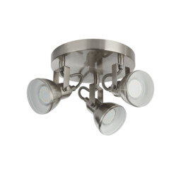 Focus 3 Light Adjustable Spotlight Satin Silver, GU10 - thumbnail 2