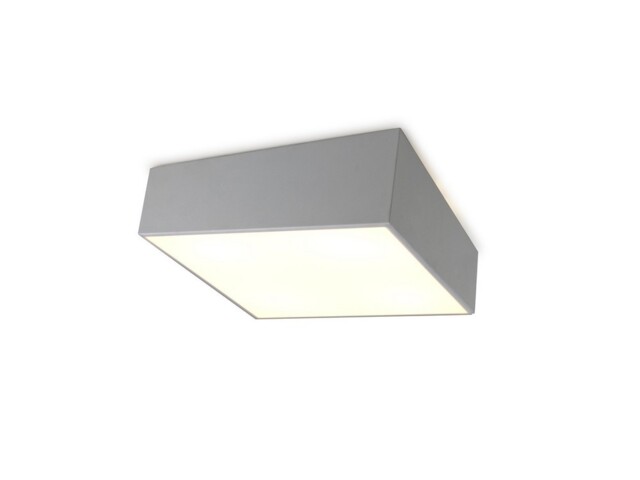 Mini Flush Ceiling Light 45cm Square, 5 x E27 (Max 20W), Silver, IP44 - image 1