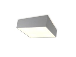 Mini Flush Ceiling Light 45cm Square, 5 x E27 (Max 20W), Silver, IP44 - thumbnail 1