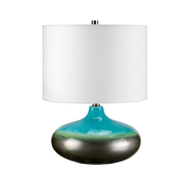 Laguna 1 Light Small Table Lamp Graphite, Turquoise, E27 - image 1