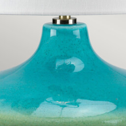 Laguna 1 Light Small Table Lamp Graphite, Turquoise, E27 - thumbnail 3