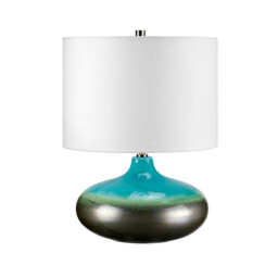 Laguna 1 Light Small Table Lamp Graphite, Turquoise, E27