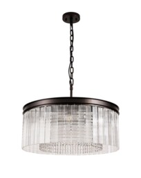 Sennett Medium Cylindrical Ceiling Pendant. 8 Light E14, Brown Oxide - thumbnail 5
