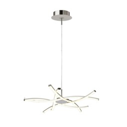 Aire Ceiling Pendant 69cm Round 42W 3000K, 3700lm, Silver, Frosted Acrylic, Polished Chrome