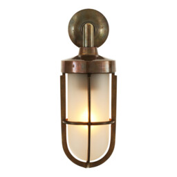 Cladach Outdoor Wall Light, Antique Brass, Frosted Glass, IP65 - thumbnail 2