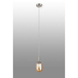 Richmond 9cm Pendant, 1 Light G9, IP44, Polished Nickel/Amber Smooth Tubular Glass - thumbnail 3