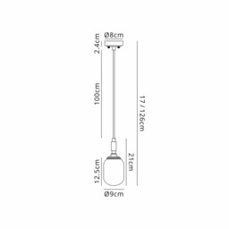 Richmond 9cm Pendant, 1 Light G9, IP44, Polished Nickel/Amber Smooth Tubular Glass - thumbnail 2