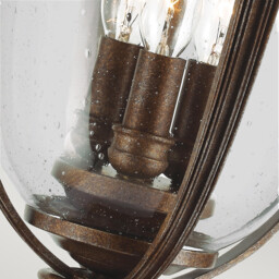 English Bridle 3 Light Large Outdoor Pedestal Light British Bronze IP44, E14 - thumbnail 5