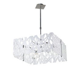 Tokio Square Telescopic 6 Light G9, Gloss White/Polished Chrome - thumbnail 1