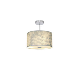 Baymont Polished Chrome E27 Semi Flush Fixture With 30cm x 17cm Silver Leaf Shade - thumbnail 1