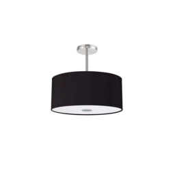 Baymont Polished Chrome 5 Light E27 Semi Flush With 40cm x 18cm Dual Faux Silk Shade, Black/Green Olive - thumbnail 5