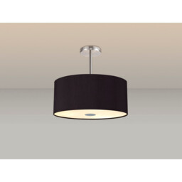 Baymont Polished Chrome 5 Light E27 Semi Flush With 40cm x 18cm Dual Faux Silk Shade, Black/Green Olive - thumbnail 2