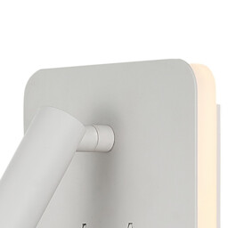 Cayman Square Wall + Reading Light, 6W + 3W LED, 3000K, 620lm Total, Individually Switched, White, 3yrs Warranty - thumbnail 5