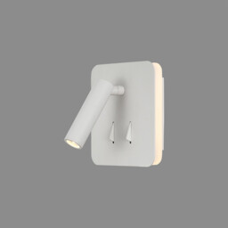 Cayman Square Wall + Reading Light, 6W + 3W LED, 3000K, 620lm Total, Individually Switched, White, 3yrs Warranty - thumbnail 2