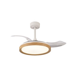 Mistral Mini 40W LED Dimmable Ceiling Light With Built-In 28W DC Fan, 2700-5000K Remote Control, 2500lm, Wood, 5yrs Warranty