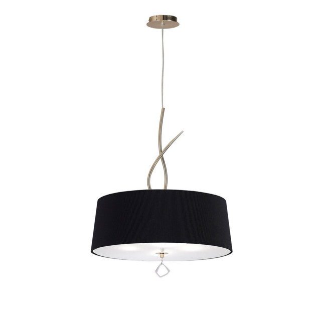 Mara Pendant 4 Light E27 Round, French Gold Black Shade - image 1