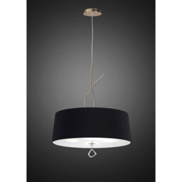 Mara Pendant 4 Light E27 Round, French Gold Black Shade - thumbnail 2