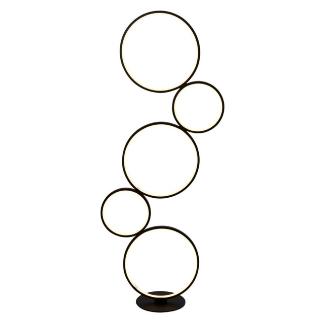 5 Light Led Ring Floor Light, Matt Black - image 1