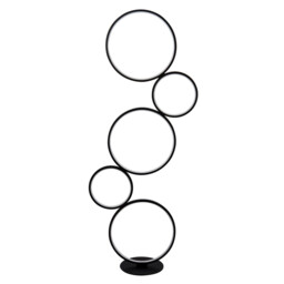 5 Light Led Ring Floor Light, Matt Black - thumbnail 2