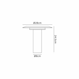 Tina 24.5cm Table Lamp, 12W LED, 3000K, 560lm, White/Black, 3yrs Warranty - thumbnail 3