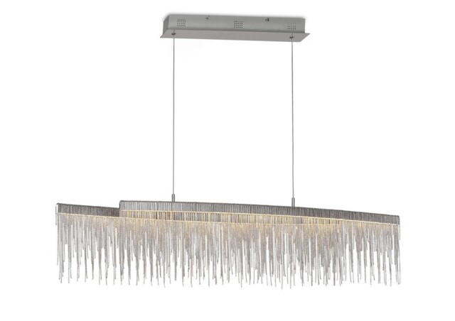 Fusion Linear Ceiling Pendant 42W LED, 3000K, 4200lm, Polished Chrome, Crystal Chain - image 1