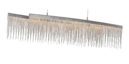 Fusion Linear Ceiling Pendant 42W LED, 3000K, 4200lm, Polished Chrome, Crystal Chain - thumbnail 5